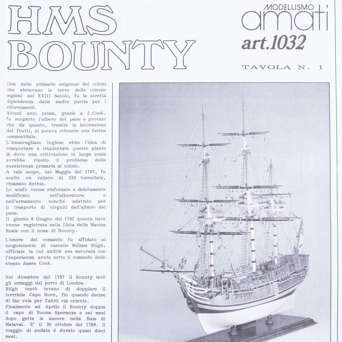 Plano HMS Bounty 1:60