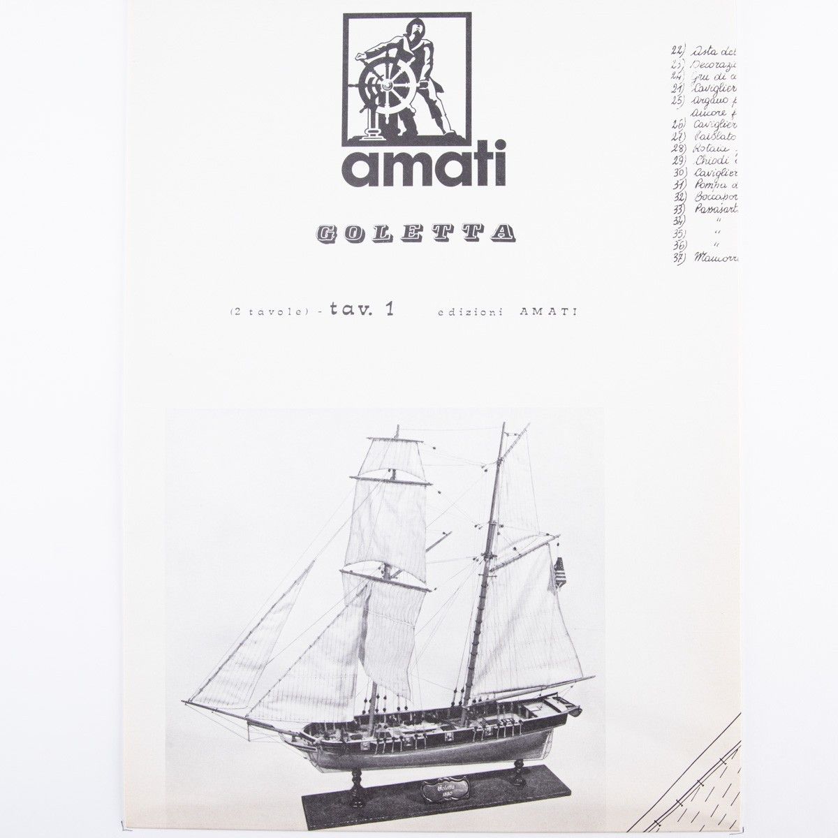 Plano Goleta americana 1830
