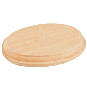 Peana: Base ovalada de madera natural MM.160X100X20