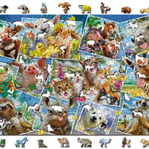 Puzle de 1000 piezas: Postales de animales