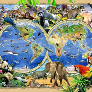 Puzle de 500 piezas: Mapa del reino animal
