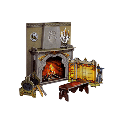 Kit de construcción de cartón Muebles de casa de muñecas. Chimenea