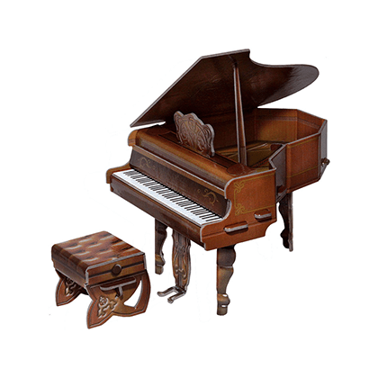 Kit de construcción de cartón Muebles de casa de muñecas. Piano marrón