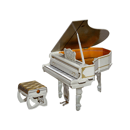 Kit de construcción de cartón Muebles de casa de muñecas. Piano blanco