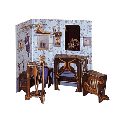 Kit de construcción de cartón Muebles de casa de muñecas. Vestíbulo