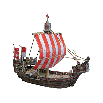 Kit de construcción de cartón Barco medieval
