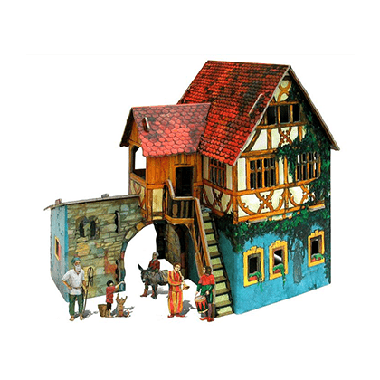 Kit de construcción de cartón Casa del marinero (casa con barco)