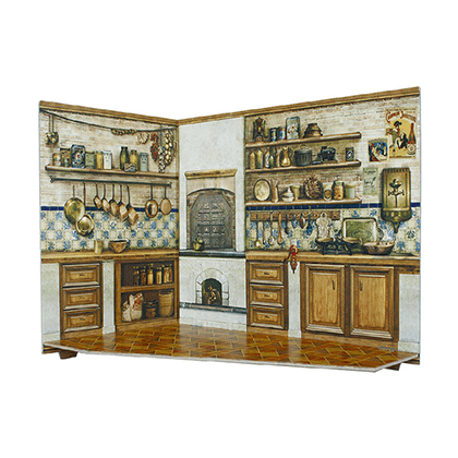 Kit de construcción de cartón M. de casa de muñecas. Serie Rumvboksy. Cocina