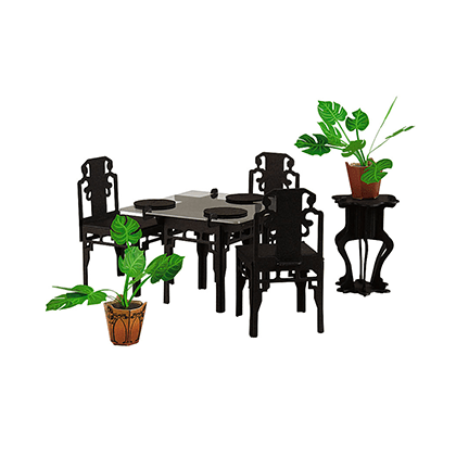 Kit de construcción de cartón Muebles de casa de muñecas. Salón te.