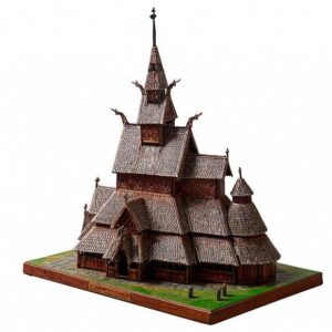 Kit de construcción de cartón Iglesia de madera de Borgund (Noruega)