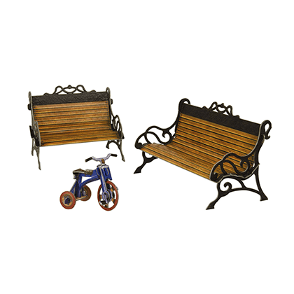Kit de construcción de cartón Muebles de casa de muñecas. Bancos