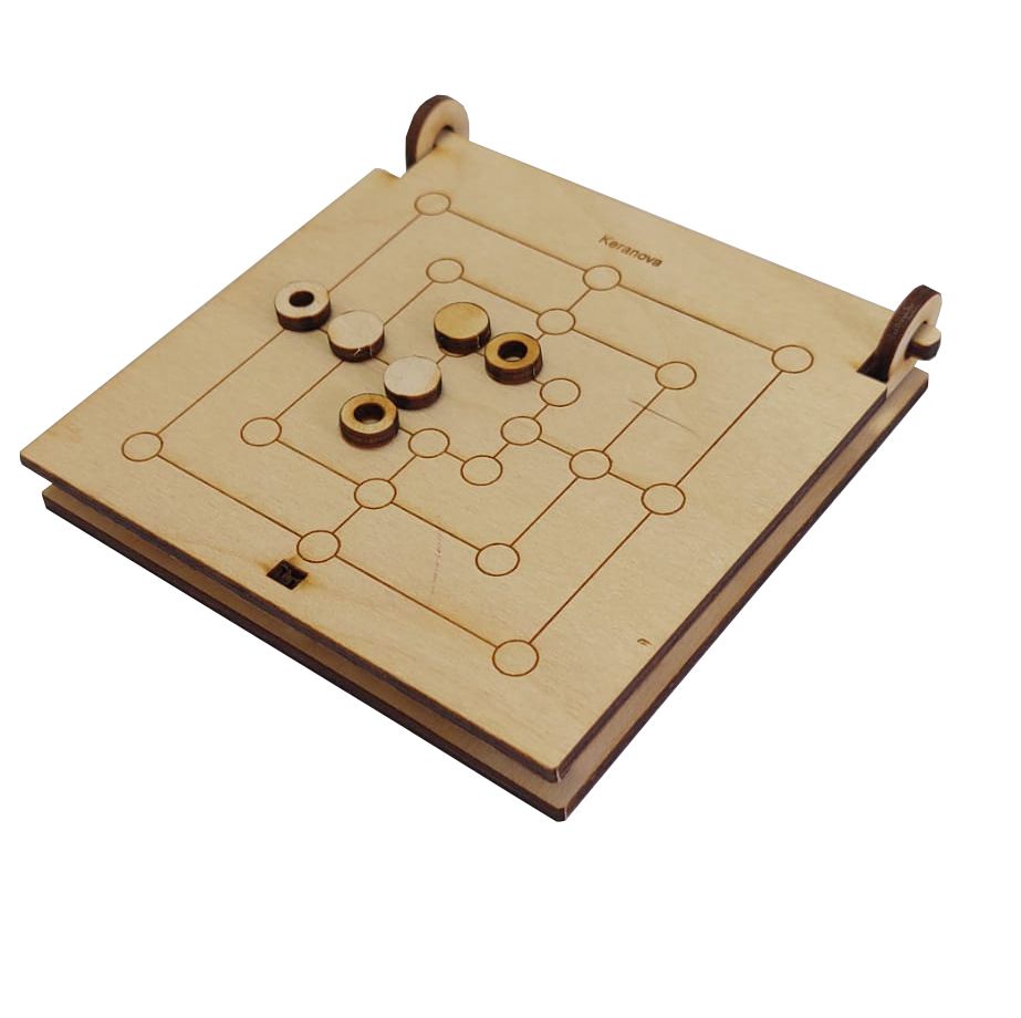 Kit de construcción de madera Juego romano/Alquerque de 9