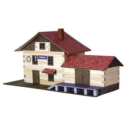 Kit de construcción de madera Estación de ferrocarril e/0